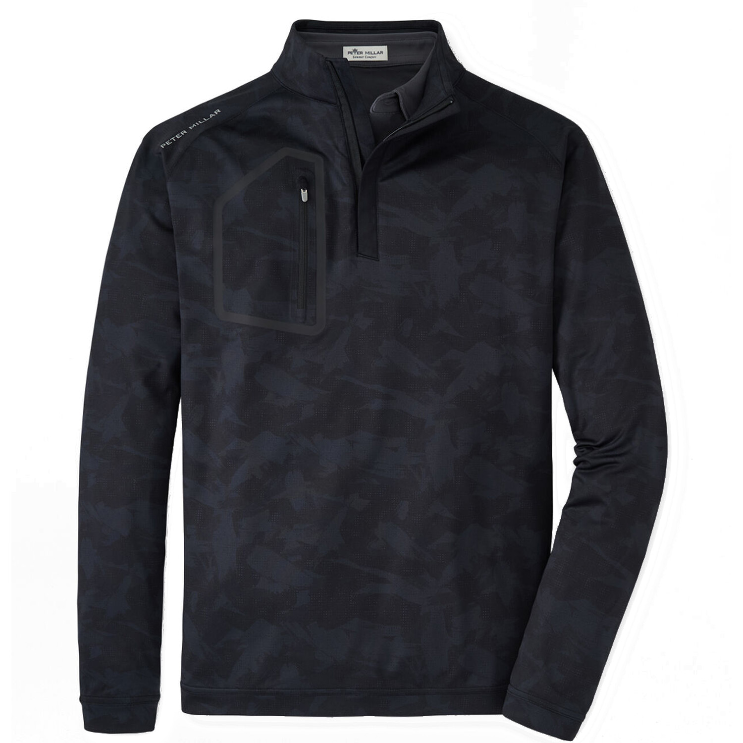 Peter Millar Forge Brushstroke Performance Zip Neck Sweater