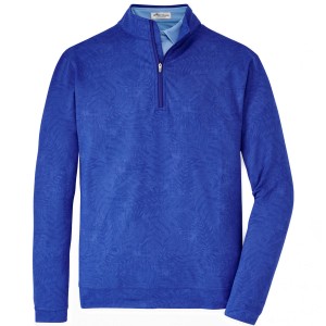 Peter Millar Perth Botanical Print Zip Neck Sweater