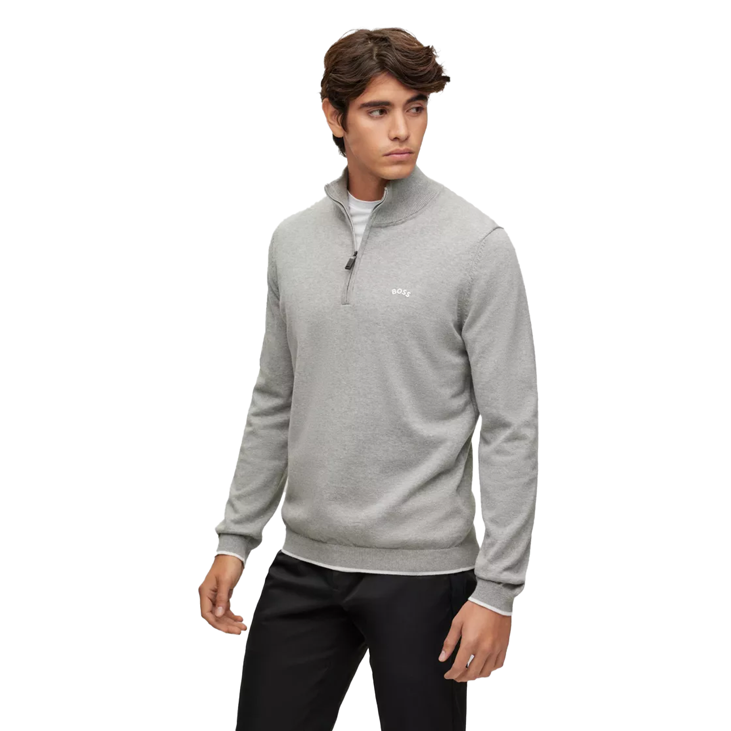 BOSS Zallo Zip Neck Sweater
