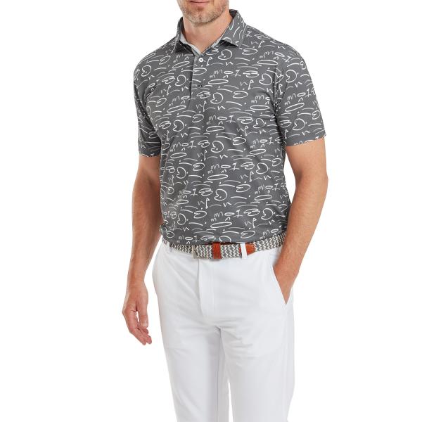 FootJoy Golf Course Doodle Self Collar Golf Polo Shirt (MIGRATED)