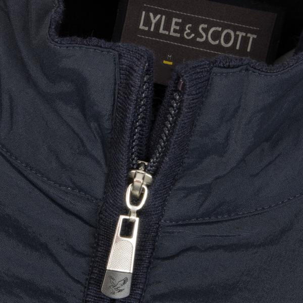 Lyle & Scott Overlay Knit Zip Neck Golf Sweater
