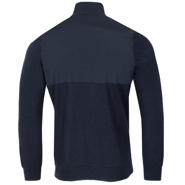Lyle & Scott Overlay Knit Zip Neck Golf Sweater