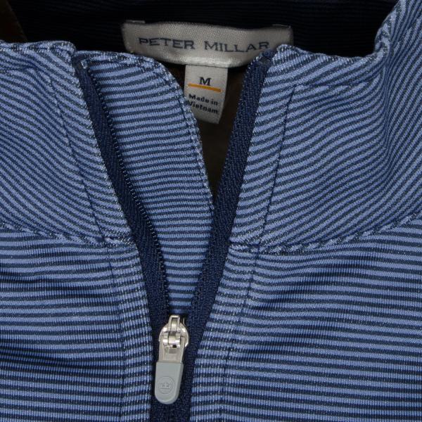 Peter Millar Perth Sugar Stripe Performance Zip Neck Sweater (MIGRATED)
